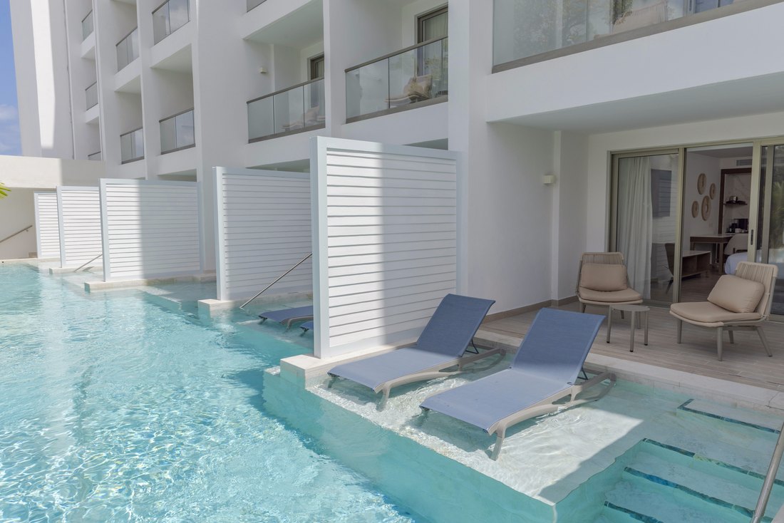 Private swim-out terrace at Royalton Vessence Barbados